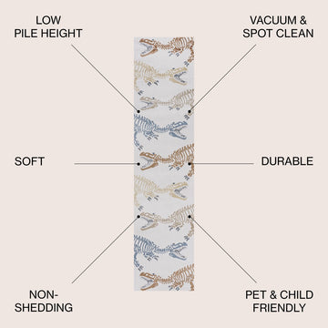 Kingdarr T-rex Modern Kids Machine-washable Area Rug
